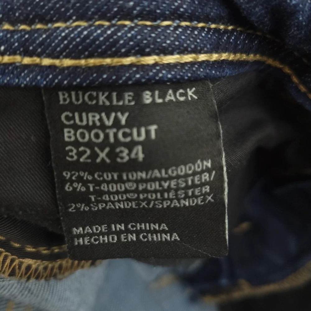 Buckle Black Jeans Womens 32x34 Blue Dark Wash Curvy Bootcut Stretch Denim